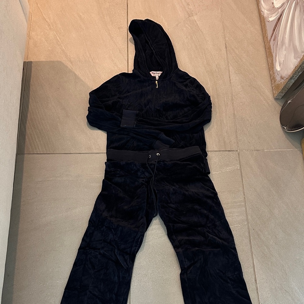 Juicy Couture Dark Velour Hoodie Set
